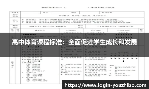 高中体育课程标准：全面促进学生成长和发展